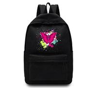 Basics Backpack/Daypack with Padded Shoulder Straps, Side Pockets Hiking Daypack Walking Rucksack Foldable Camping for Water Bottle and Laptop Sleeve, (Hot Pink Butterfly)