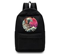 Basics Backpack/Daypack with Padded Shoulder Straps, Side Pockets Hiking Daypack Walking Rucksack Foldable Camping for Water Bottle and Laptop Sleeve, (Japan Tiger Wave)