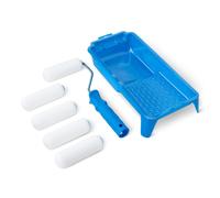 Basics Foam Paint Roller Kit, 4" Roller, 8 Pack, Complete Kit with Foam Covers,