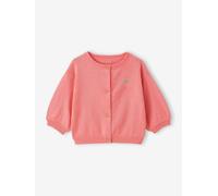 Basics Knitted Cardigan, Embroidered Heart, for Babies coral