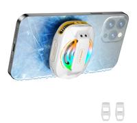Basics Magnetic Phone Cooler, Low Noise USB Cooling Fan with Smart Temp Control, RGB Light, Magnetic Ring & Clip Compatible with iPhone 15 16 17Pro Max MagSafe Samsung iPad for Gaming (White)