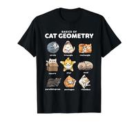 Basics of Cat Geometry Cute Math Cats Value Graphic T-Shirt, Men, Black, M