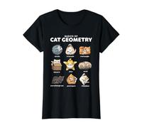 Basics of Cat Geometry Cute Math Cats Value Graphic T-Shirt, Women, Black, S