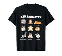 Basics of Cat Geometry Funny Math Teacher Cat Lover Value Graphic T-Shirt, Men, Black, S