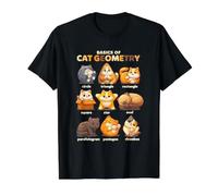 Basics of Cat Geometry Shapes Circle Triangle Square Cat Pet Value Graphic T-Shirt, Men, Black, L
