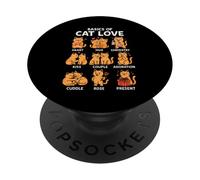 Basics of Cat Love Funny Cat Gifts for Dad Mom Kids PopSockets Adhesive PopGrip