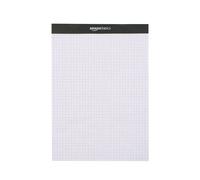 Basics Quad-Ruled Graph Paper Pad with Sturdy Back, Perforated, 8.5" x 11.75",