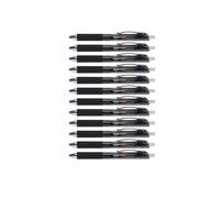 Basics Retractable Gel Pens, Fine Point 0.7mm, Smooth Writing, Black, No Smudge,
