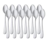 Basics Stainless Steel Coffee Spoon With Round Edge, 13.3 Cm, Pack Of 12, Silver