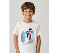 Basics T-Shirt with Reversible Sequins for Boys ecru