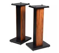Basics Wooden Speaker Stands Brown 5.9" Height Pair of 2 Audio Support Ideal for Home Theater & Speakers Enhance Sound Quality