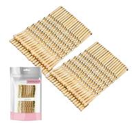 BasicSense 36 PCS Premium Strong Metal Kirby Grips Bobby Spiral Twisted Hair Pins for Thick Hair, 5.5cm(2.1 inch), Gold