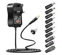 Basicvolt 48W Universal Power Supply Adjustable 5V 6V 9V 12V 15V 19V 20V 24V AC Adapter with 10 DC Plug for LED Lamps and More