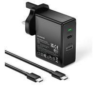 Basicvolt 65W USB C Laptop Charger for Asus Dell HP Lenovo Acer Samsung Toshiba Sony Gateway Notebook Ultrabook Chromebook AC Power Adapter with 5V 2A USB Port, Fast Charging