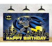 Basifoto BatHero Backdrop for Birthday Party Decorations Blue Batman Background for Baby Shower Party Cake Table Decorations Supplies Superhero Theme Banner 5x3ft