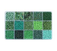 Basigeese 141376pcs Green 3mm Round Glass Bead Kit for Jewelry Making