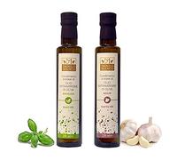Basil and Garlic Extra Virgin Olive Oil Gift Set, Award winning Infused Olive Oil from Danilo Manco, Cold Pressed, Produced in Italy, 2 x 250ml bottles
