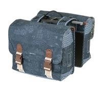 Basil Boheme MIK Double Bicycle Bag, 35 L, Blue, Water-Repellent, Includes Lockable MIK Adapter Plate, Perfect for Everyday and Leisure