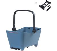 Basil Buddy MIK Dog Bicycle Basket - 32 L, Blue, Robust, Includes Lockable MIK System and MIK Carrier Plate, Perfect for Safe Transport of Dogs