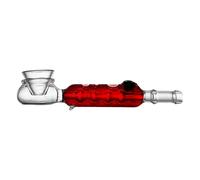 Basil Bush Liquid Filled Glass Pipe - Purple Glycerin Cooling Chamber, 4.5" Fridge-Ready Smoking Pipe for Smooth Hits, Borosilicate Glass Hand Pipe (Red)