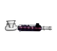 Basil Bush Liquid Filled Glass Pipe - Purple Glycerin Cooling Chamber, 4.5" Fridge-Ready Smoking Pipe for Smooth Hits, Borosilicate Glass Hand Pipe (Purple)