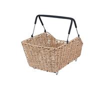 Basil Cento Bicycle Basket - Rear Wheel - Multi System - Rattan Look - Weatherproof - 22 Litres - Tan