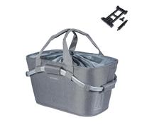 Basil Classic Carry All Bicycle Basket - Rear Wheel - MIK System - Lockable - Weatherproof and Stylish - 22 Litres - Grey