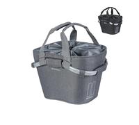 Basil Classic Carry All Klickfix Front Basket, Grey Melee, 15 Litre