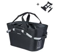 Basil Classic Carry All Bicycle Basket - MIK System Rear - Lockable - 22 Litres - Weatherproof and Stylish - Black