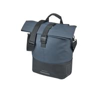 Basil Cove Bicycle Pannier Rack - Waterproof 14-16L - Reflective - Made of Recycled Material - MIK Compatible - 29 x 14.5 x 36 cm - Blue/White