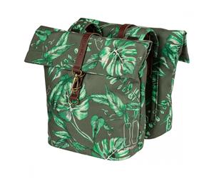 Basil Ever-Green Double Pannier Bag green Leaf Print 1708 c.i