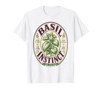 Basil Instinct Vintage Herb Cook Gardener Design Value Graphic T-Shirt, Men, White, S