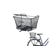 Basil Lesto MIK Bicycle Basket Black - Lockable MIK System with Adapter Plate, Weatherproof & Robust, Ideal for Shopping and Daily Use