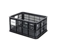 Basil MIK S 17.5 Litre Recycled Plastic Black Bicycle Crate - Suitable for Women, Men and Kids Bikes - Includes Lockable MIK Adapter Plate