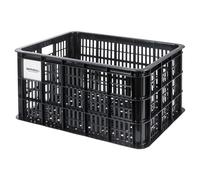 Basil MIK S 40 Litre Recycled Plastic Black Bicycle Crate for Women, Men and Children Bikes Includes Lockable MIK Adapter Plate Robust and Practical