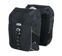 Basil Miles Double Pannier - Black/Lime, 32 Litre