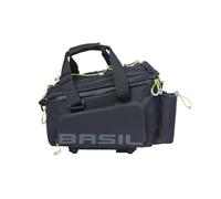 Basil Miles XL Pro MIK Pannier Rack Bag, 9-36L, Black, Waterproof, Includes Lockable MIK System, Ideal for Long Tours