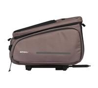 Basil Move MIK Pannier Rack Bag, 10-26 L, Brown, Water-Repellent, Sustainable, Made from Recycled Polyester, Includes Lockable MIK Adapter Plate