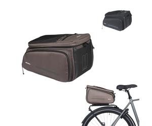 Basil Move Pannier Rack Bag - MIK System - 10-26 Litre - Water Resistant - Brown