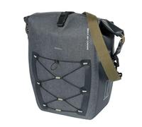 Basil Navigator Storm MIK Side L - Waterproof Rear Bike Bag - 25-31 litres - 15 x 26 x 41 cm - Black/Grey