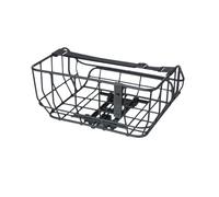 Basil Portland Bicycle Basket - MIK System Rear - Aluminium - Removable - Robust and Stylish - 25 Litres - Matte Black