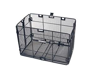 Basil Side Mounted Folding Mesh Pannier for Rear Carrier Fitting - Black