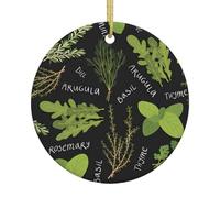 Basil Thyme Dill & Rosemary Creative 2.9-inch ceramic Christmas tree pendant, perfect for bedroom weddings and party souvenirs