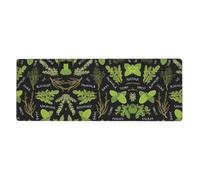 Basil Thyme Dill & Rosemary Oversized Desk Pad, Thick Base Mat, Ergonomic Comfort Pad for Precision Mouse Control