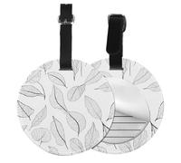 Basil Thyme Dill & Rosemary Print 1/2/4pcs Luggage Tags,Round Leather Travel Suitcase Labels with Privacy Name Address Card