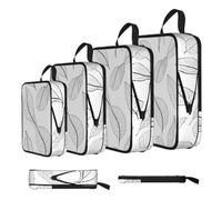 Basil Thyme Dill & Rosemary Print Compression Packing Cubes 4-Piece Set With Multi- Compartment Travel Bag, Waterproof Suitcase Organiser Bags