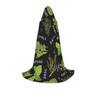 Basil Thyme Dill & Rosemary Print Halloween Costume Clothes Halloween Medieval Costume Cape For Women Men Renaissance Hooded Cloak