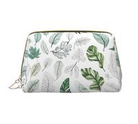 Basil Thyme Dill & Rosemary Print Makeup Bag Portable Leather Waterproof Cosmetic Bag Clutch Makeup Brush Bag (6.7x4.3in)