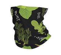 Basil Thyme Dill & Rosemary Print Neck Warmer Gaiter Women Men, Windproof Face Cover Face Mask Scarf For Cold Weather Sport