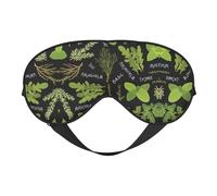 Basil Thyme Dill & Rosemary Printing Reversible Design Sleep Mask, Ideal for Camping, Meditation & Shifts, Snug Fit,No Light Leakage
